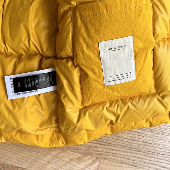Rag and Bone NWT Yellow Sleeping Bag Puffer Coat size Small - Picture 7 of 11